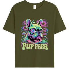 Psychedelic Pup Papa: 70s Acid Bulldog T-Shirt