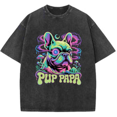 Psychedelic Pup Papa: 70s Acid Bulldog T-Shirt