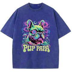 Psychedelic Pup Papa: 70s Acid Bulldog T-Shirt
